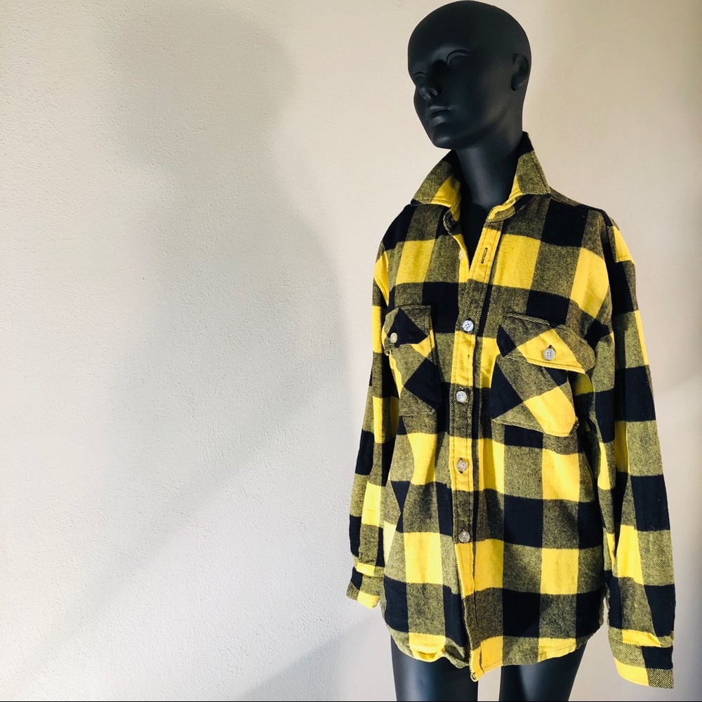 Rothco Black & Yellow Plaid Flannel - Size S